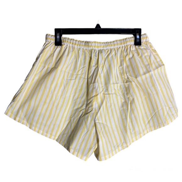 Anthropologie X Kerri Rosenthal Cotton Yellow Striped Lounge Shorts - Picture 2 of 4